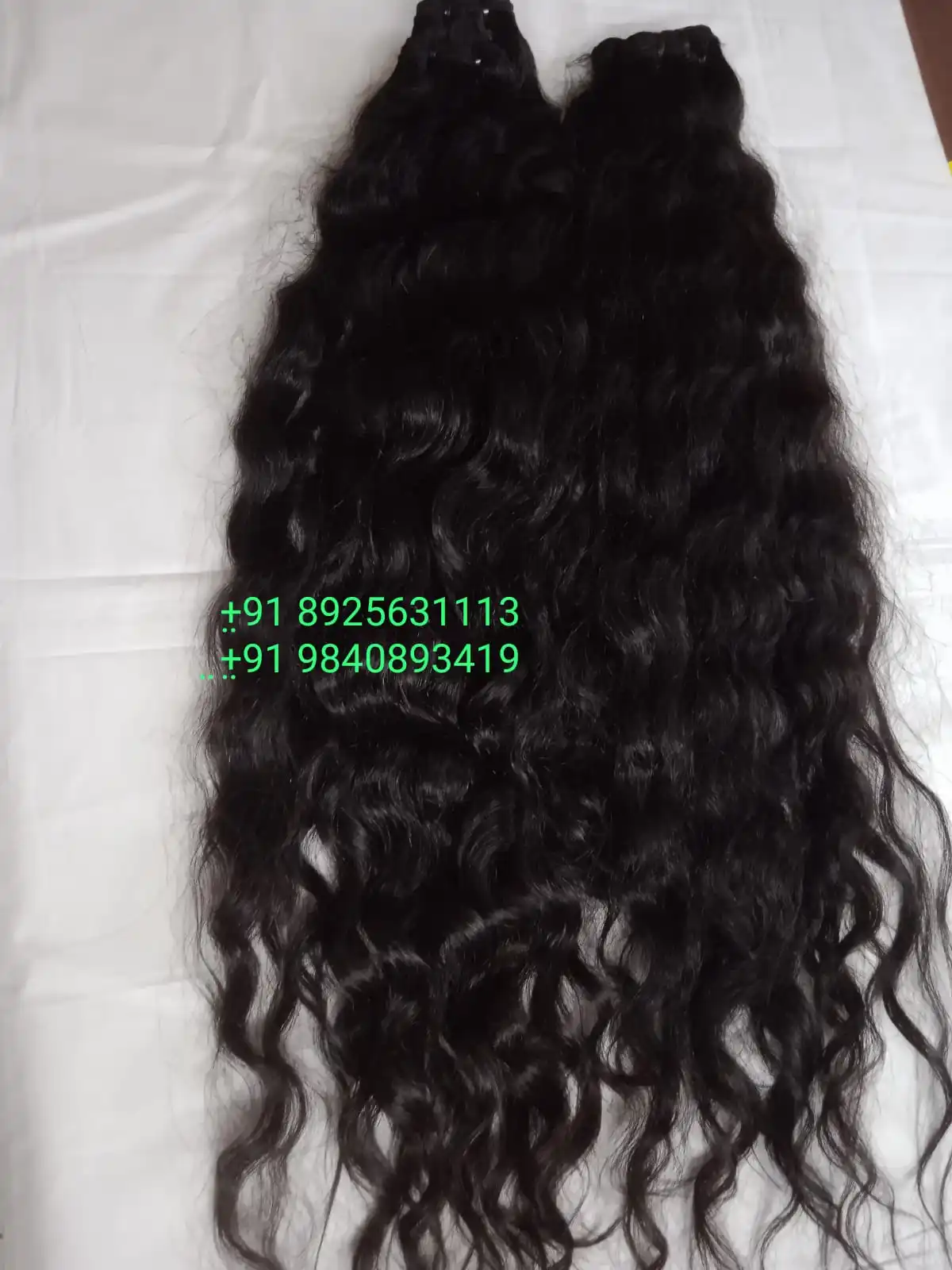 SINGLE DONOR UNPROCESSED RAW HAIR  INDIAN NATURAL WAVY TEMPLE HAIR