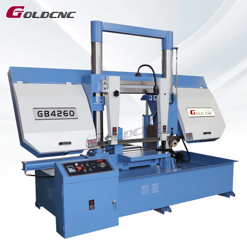 GOLDCNC High Efficiency GB4260 Steel Rod Cutting Band Saw Machine Metal Band Saw Band Saw Machine