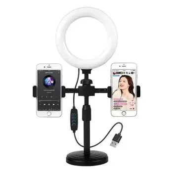 Led Selfie Ring Light Tripod Stand Mobile Live Broadcast Makeup Photography Fill Light Led Dual Position Phone Support