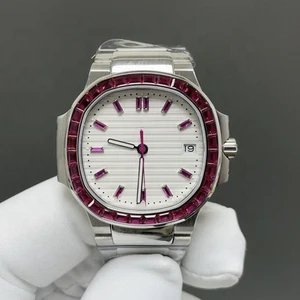 New Fashionable Ladies Mechanical Watch 35.2mm 9015 Movement Stone Women's