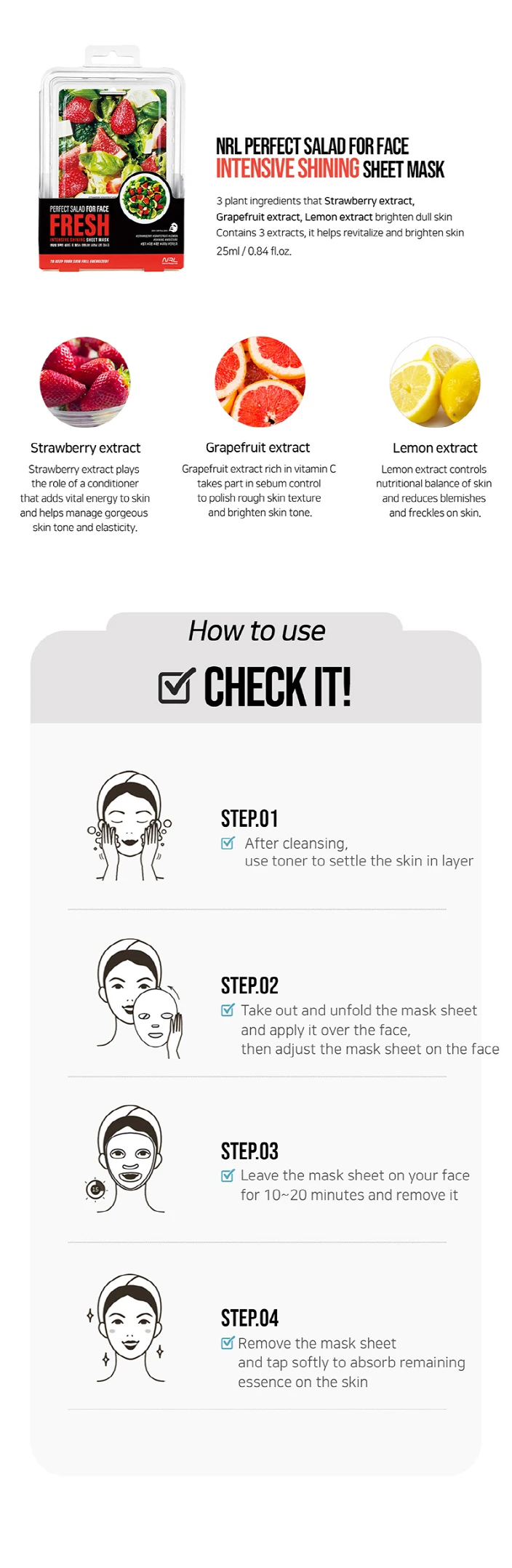 Nrl Face Sheet Mask Perfect Salad For Face Intensive Calming Sheet Mask