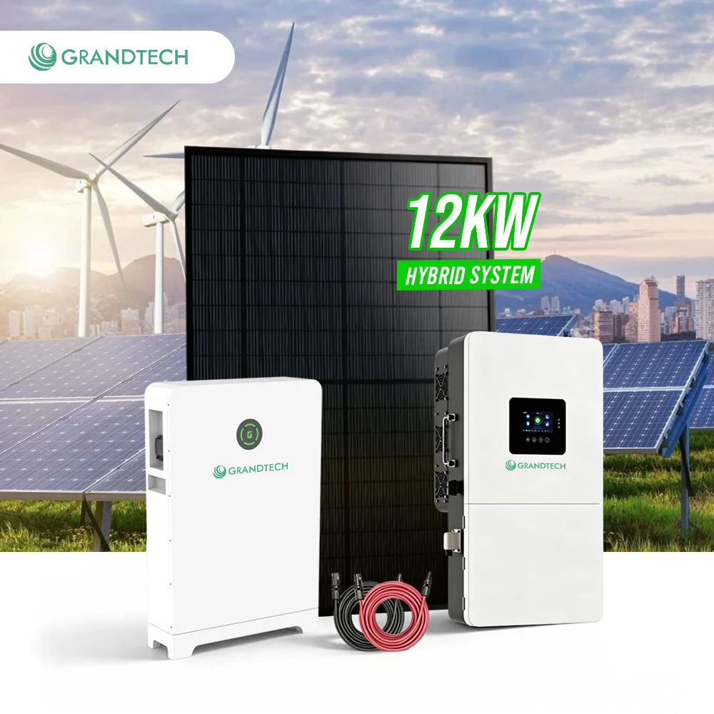 Set llawn o systemau enerchiad haul 1kW, 8kW, 10kW, 12kW â chynaloniau lithiwm, systemau hybrid enerchiad gwynt a haul