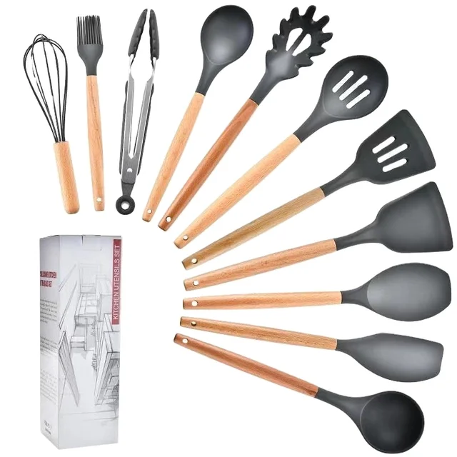 Utensil Set with Holder, Heat Resistant Cooking Utensils, Kitchen Utensils Set Cooking Tools