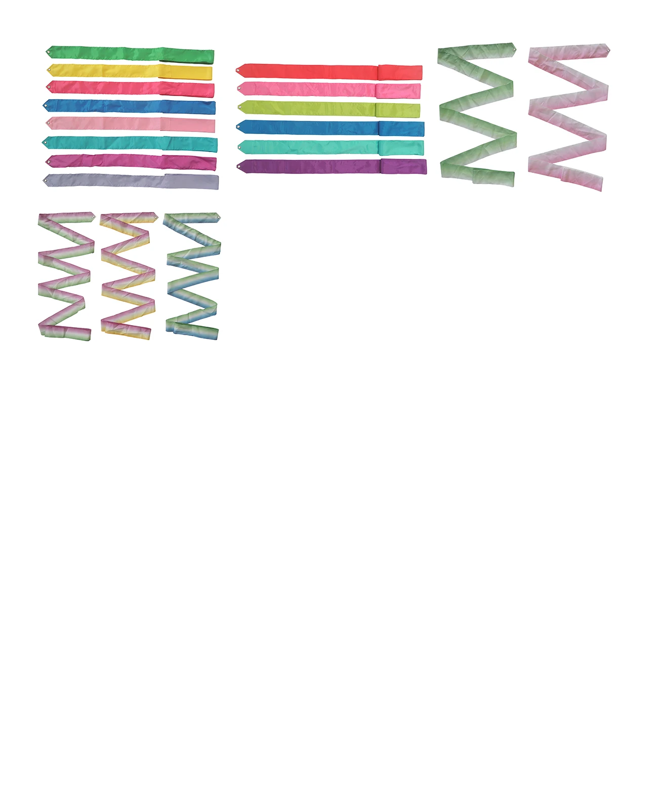 Customizable Color Nylon Rhythmic Gymnastics Ribbon Multi Color Block 4