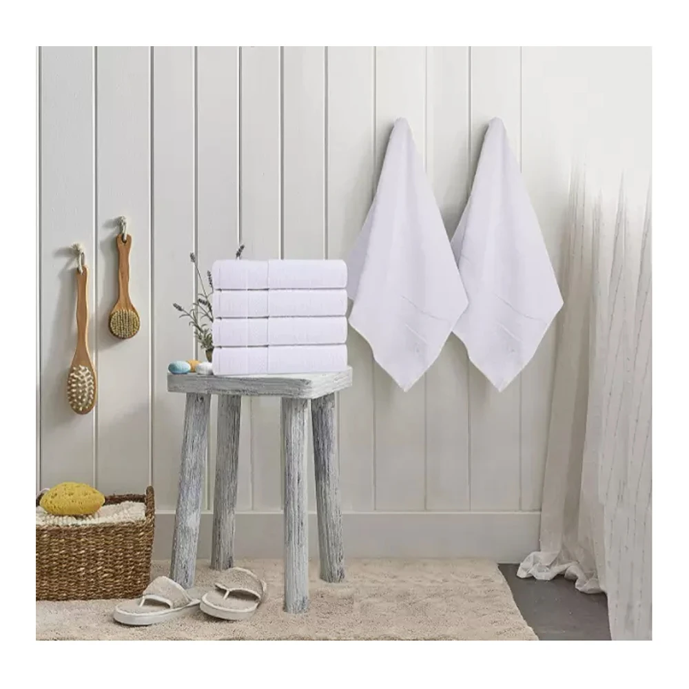 Premium Soft White Luxury Hotel Technics Customized Size 100 Cotton