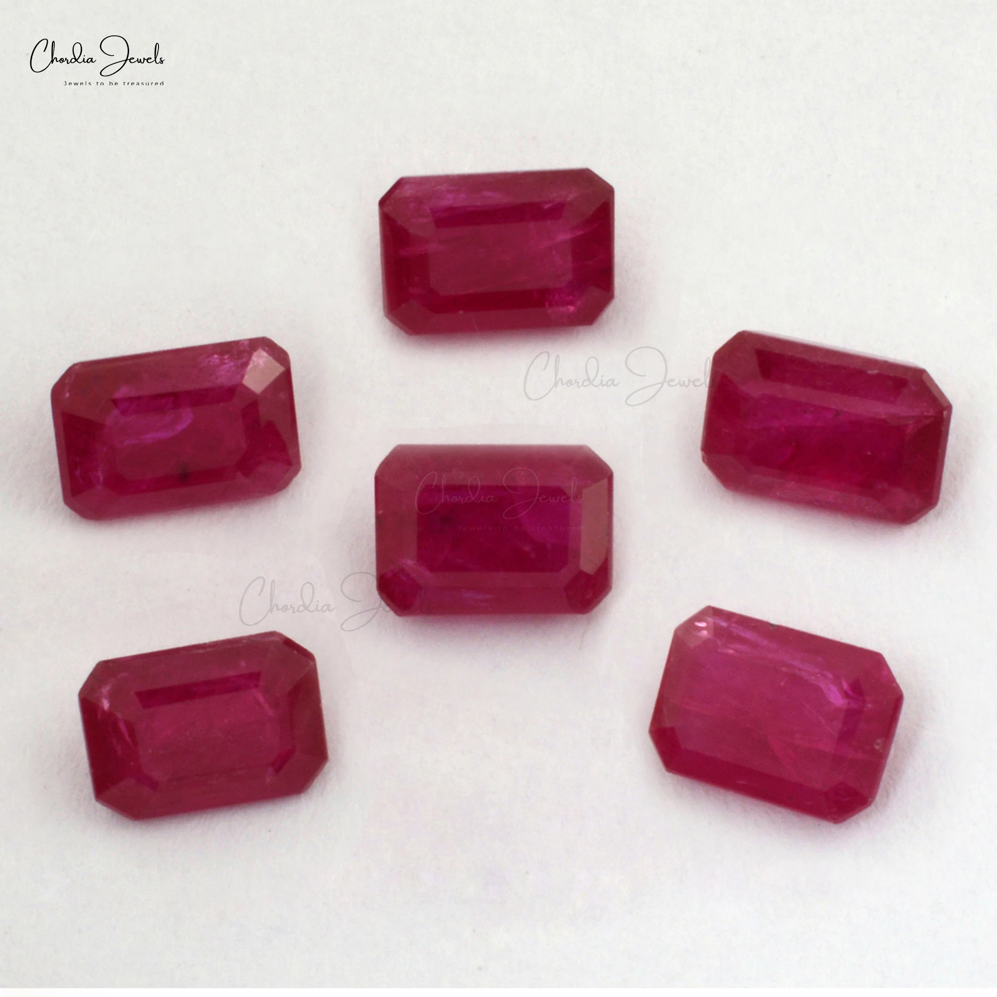 Lot of Natural Stone 0.60 Carat Large Ruby Emerald Cut Gemstone 6X4MM Octagon Shape Ruby Loose Gemstone at Discounted Price