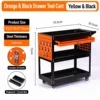 2 Gen 3 Tier Tool Cart With Backplate & Hooks