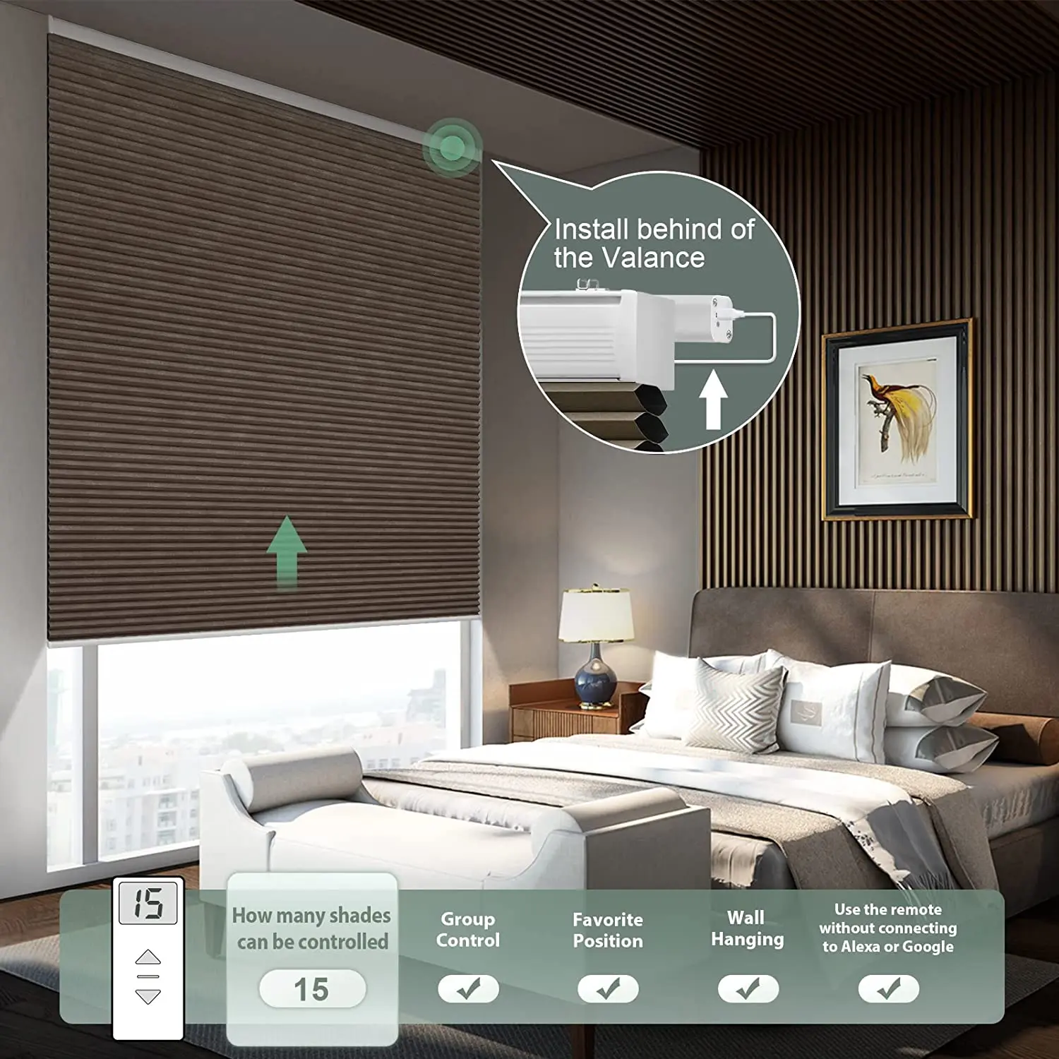 Motorized Double Cell Blinds Smart Blackout/light Filter