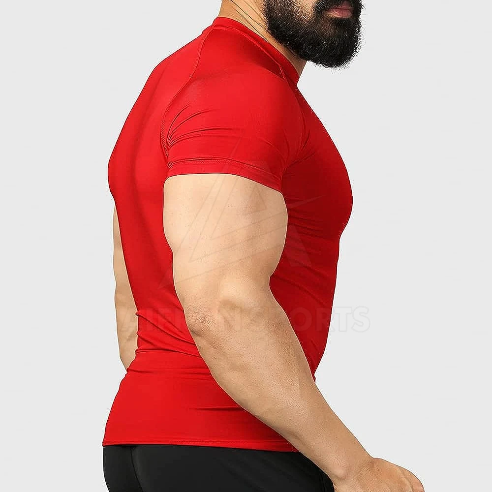 Custom Design Gym Running Compression Shirts For Men Short Sleeve Men