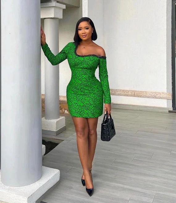 ankara evening dress styles Handcrafted Beaded Ankara Print Evening Dress for Proms
