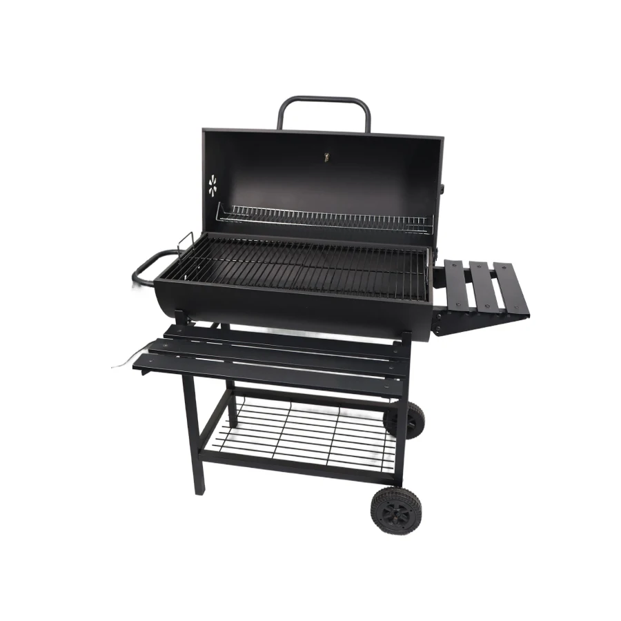 product outdoor picnic charcoal lump barrel grill barbecue smoker outdoor charcoal bbq grills for family party-2