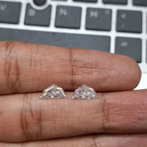 Cadillac 2.00+2.00 Lab Grown Diamond Step Cut Polished EX Cut Pair Loose Diamonds for Studs or Ring Side Stones