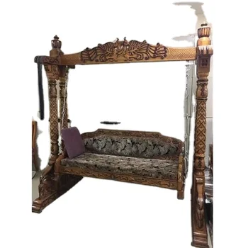 Teak Wood Indoor Carved Wooden Swing Jhoola Royal Antique Design Wooden ...