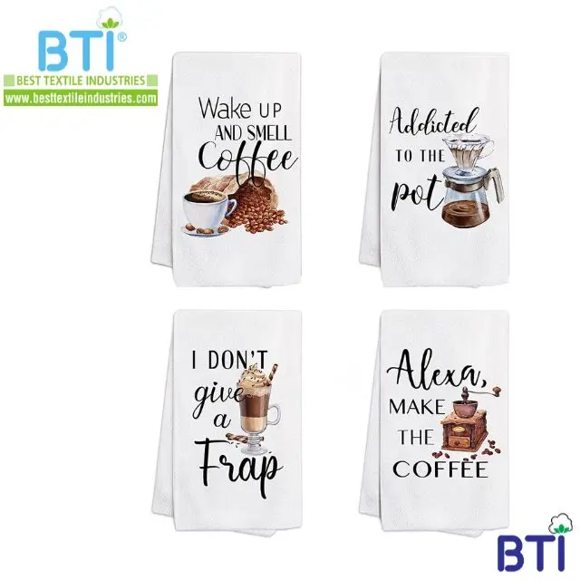 High Quality Wholesale 100 Cotton Kitchen Custom Reactive Digital Printed Kitchen Towels Tea
