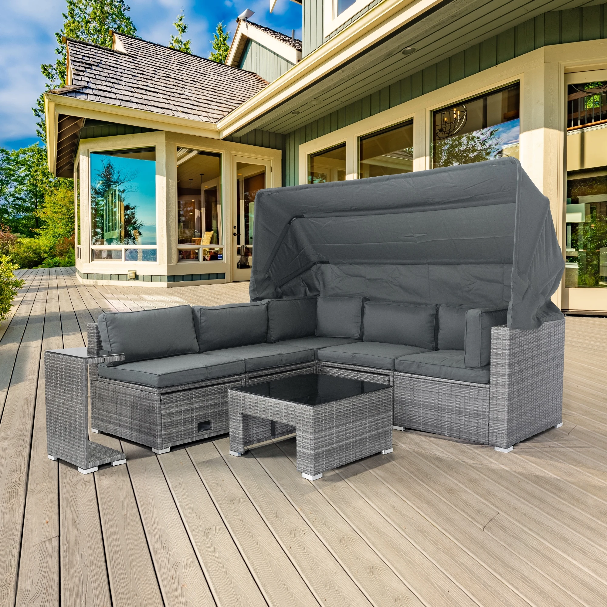 Swimming Pool Chaise Lounge Plastic Wood Outdoor Furniture Sun Lounge