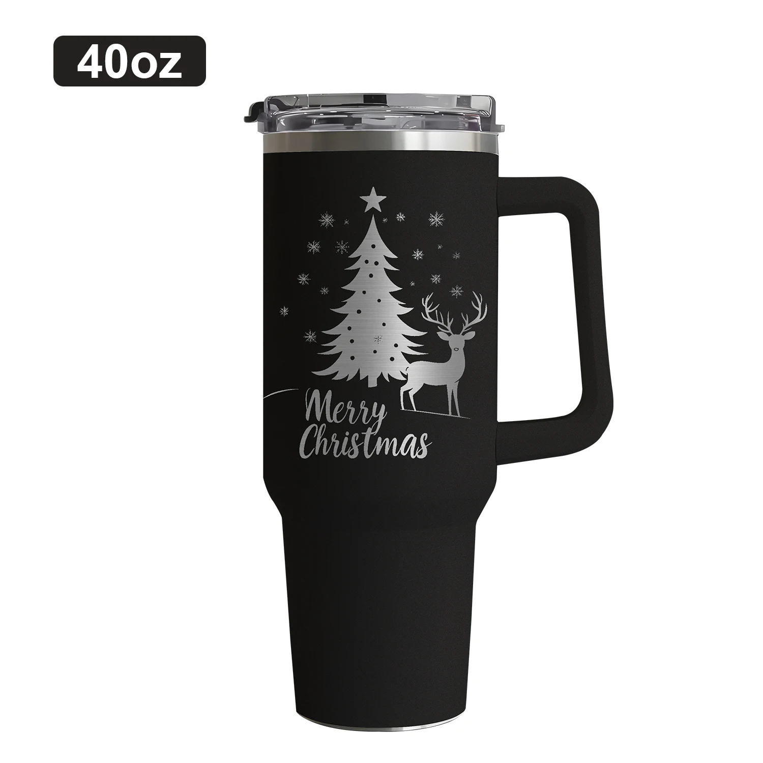 EffiPrint Custom 40oz Tumbler Laser Engraved 304 Stainless Steel With Black Handle For Hot And Cold Beverages_voghion.com