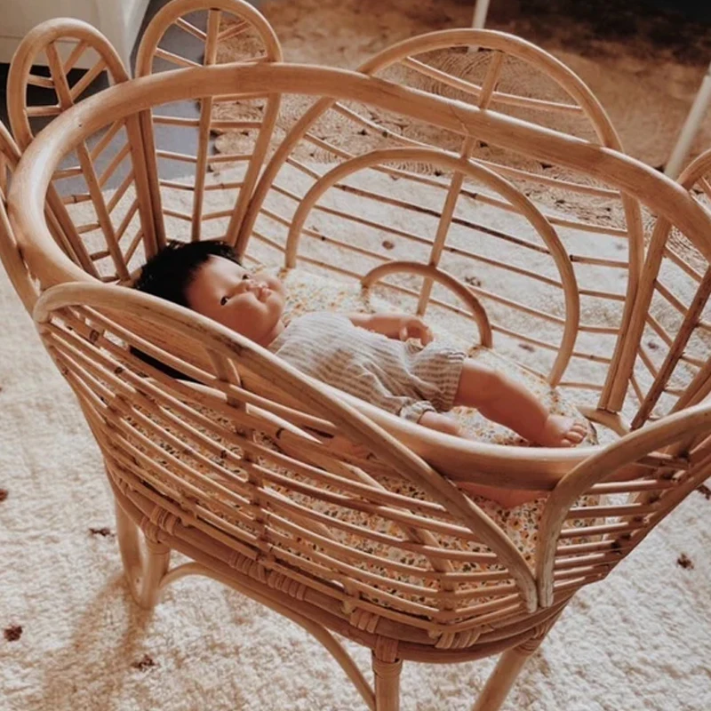 High Quality Rattan Doll Cradle Bed,Mini Rattan Doll