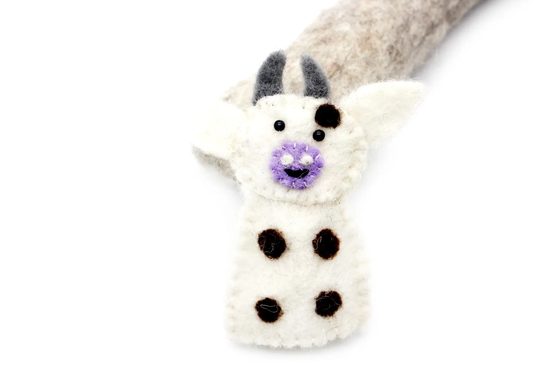 100% шерстяная валяная пальчиковая кукла-милая корова кукла-лучший подарок для вашего ребенка-используется рассказов-ручная работа в