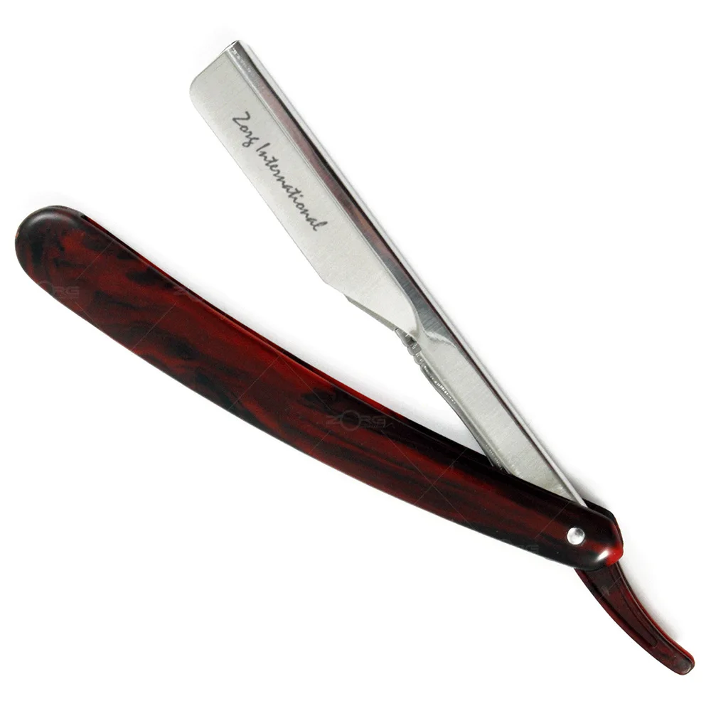 Manual Shaver for Men Straight Edge Stainless Steel Sharp Barber Razor Folding Shaving Shave Manufactured by Zorg International