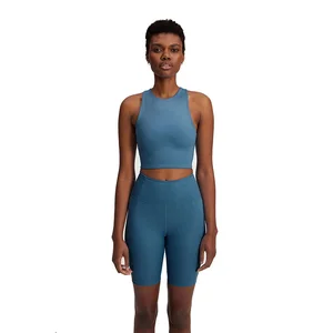 OEM Biker Shorts Set Activewear Top Shorts Pants Two Piece Set for Women