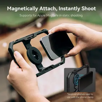 Universal Quick Release Phone Cage Aluminium Alloy Magnetic Smartphone Video Rig Support 4299 detail image
