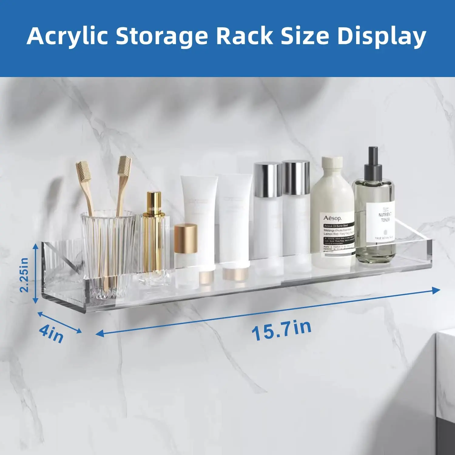 Custom Transparent Acrylic Shower Caddy Design Shower Organizer Wall