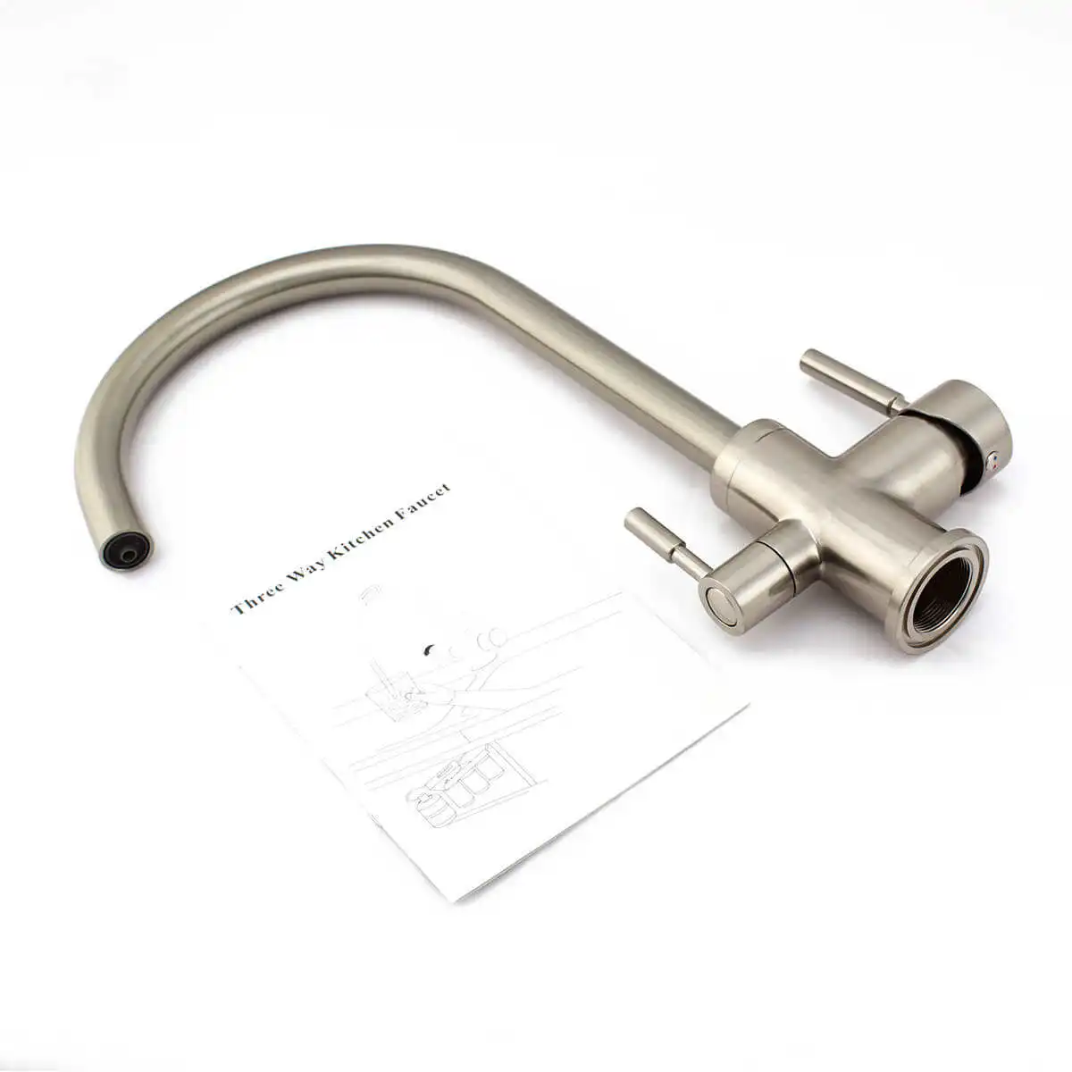 3 Way Kitchen Tap for RO System Brass Kitchen Sink 3 in 1 Filter Kitchen Tap Double Handle 3 Way Faucet Rubinetto a Tre Vie