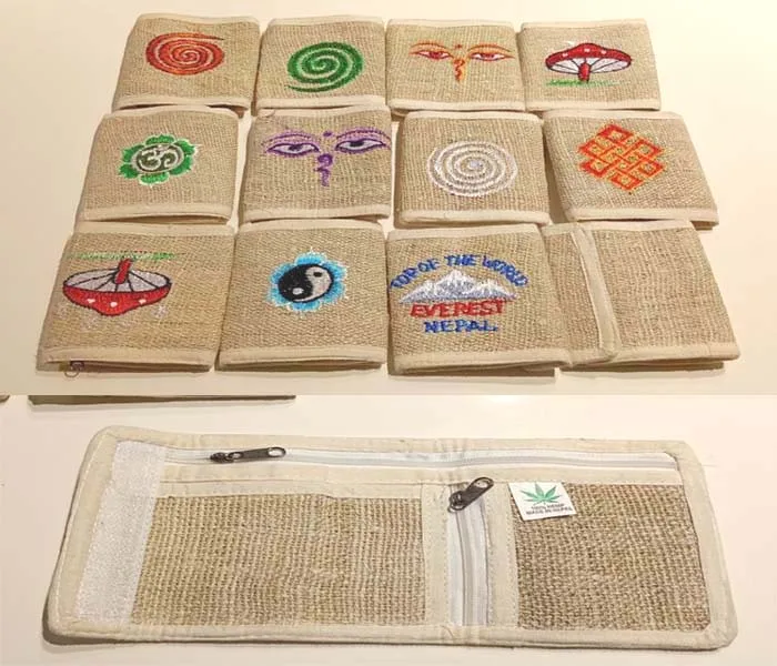 100% из чистой конопляной ткани ручной работы унисекс GC-BG-224 держатель для карт кошелек мужской и женский монет