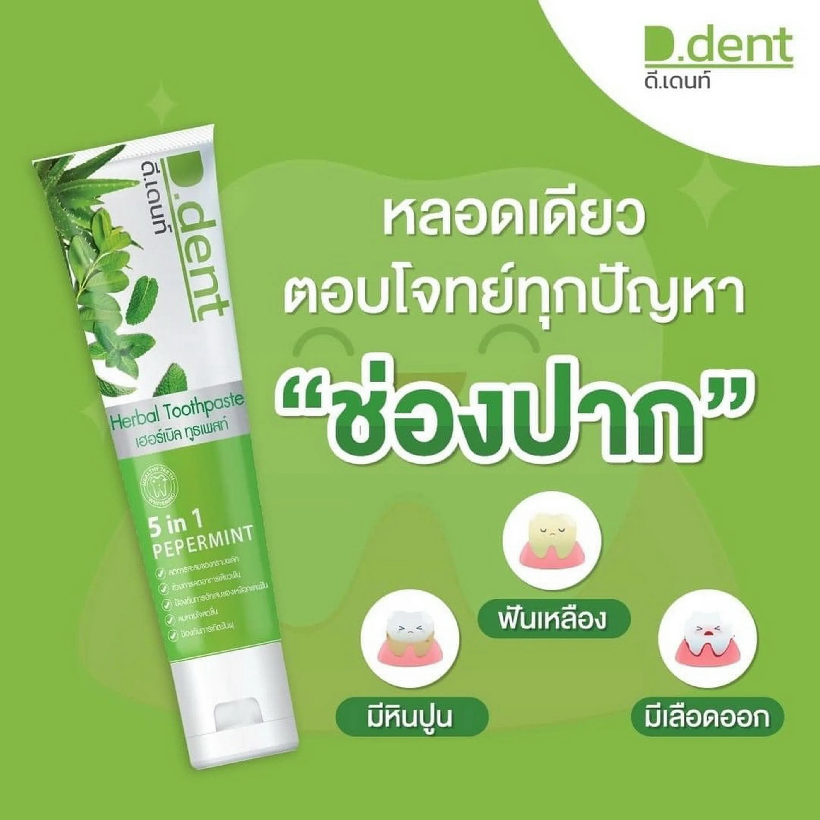 Thai Herbal Toothpaste Brand D Dent Natural Toothpaste And Charcoal ...