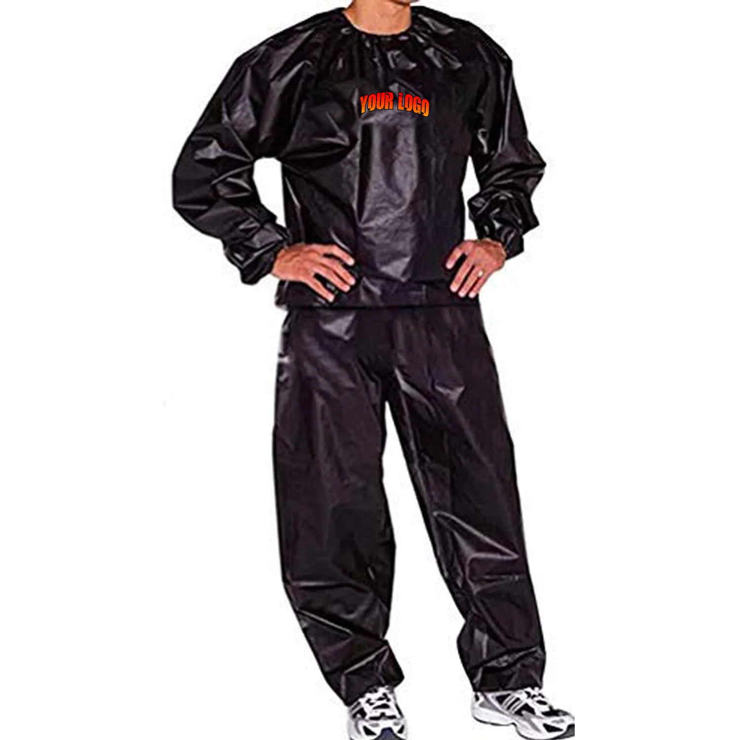 OEM Fitness Exercise Weight Loss Sauna Suit Slimming Gym Workout Solid Quick Dry Breathable Elastic Waist Four-Way Stretch