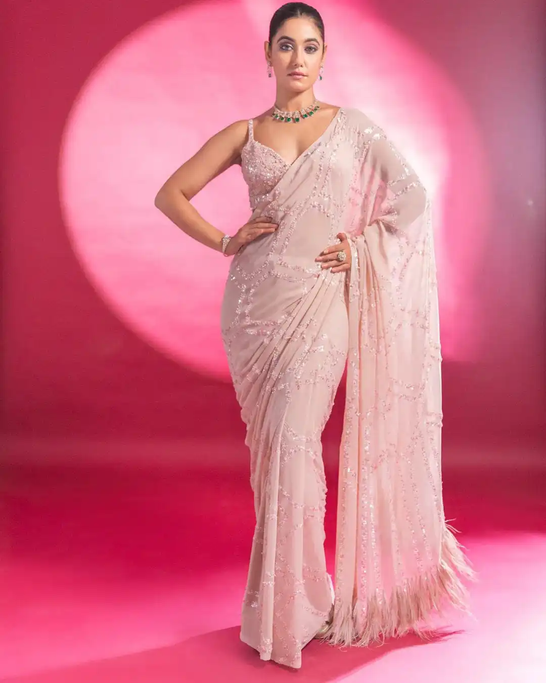 Elegant Look Sexy Bollywood Style Georgette Sequence Embroidery Work Saree Blouse for Women Manufacturer From Surat India