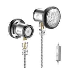 New TRN EMA 14.2mm Dynamic Driver in Ear Earphone Bass Metal Flat Head Plug Earburd Replaceable Headset T350 MT4