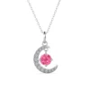 Brass 18k White Gold Plated October Birthstone Necklace