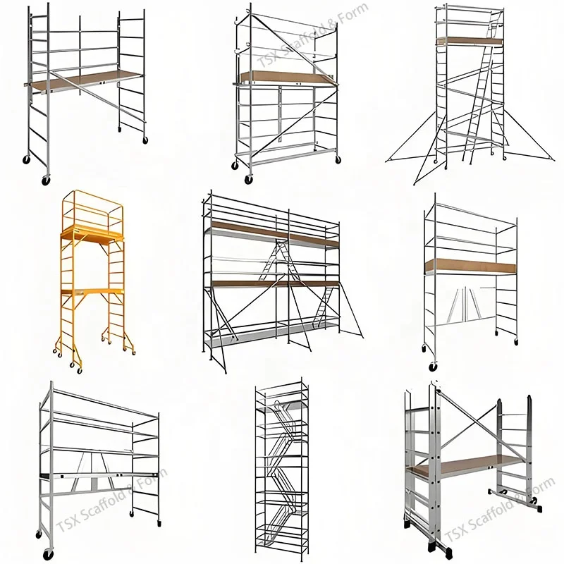 Adjustable 12 Meters Industrial Hot Dip Galvanized Heavy Duty Steel Scaffolding Tower for Diverse Building Construction Projects