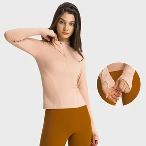 Women's Long Sleeves Top Activewear Workout Clothing Winter Jackets for Women Yoga Wear Zipper Yoga Top Pullover Jacket