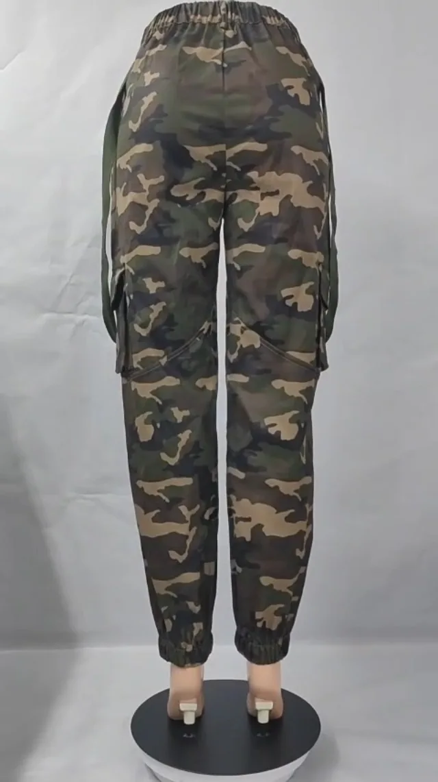 cargo pants women Fatigue Jogger Camouflage High Waist Trouser