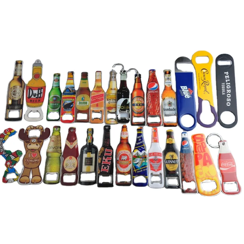 Custom Metal Souvenir Magnetic Bottle Opener Strong Magnetic Backing Kitchen Bar Rest Room Bottle Opener Fridge Magnet