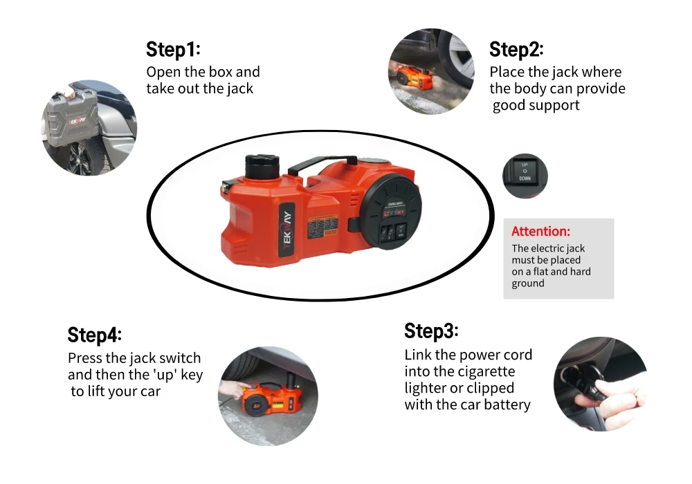 Car Jacks Tekway Electric Car Jack Kit 5ton 12v For Suv Change Tires