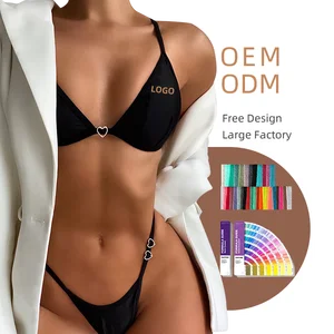 2026 Custom Sexy Black Two-Piece Swimsuit for Women Women's Bathing Suit Set