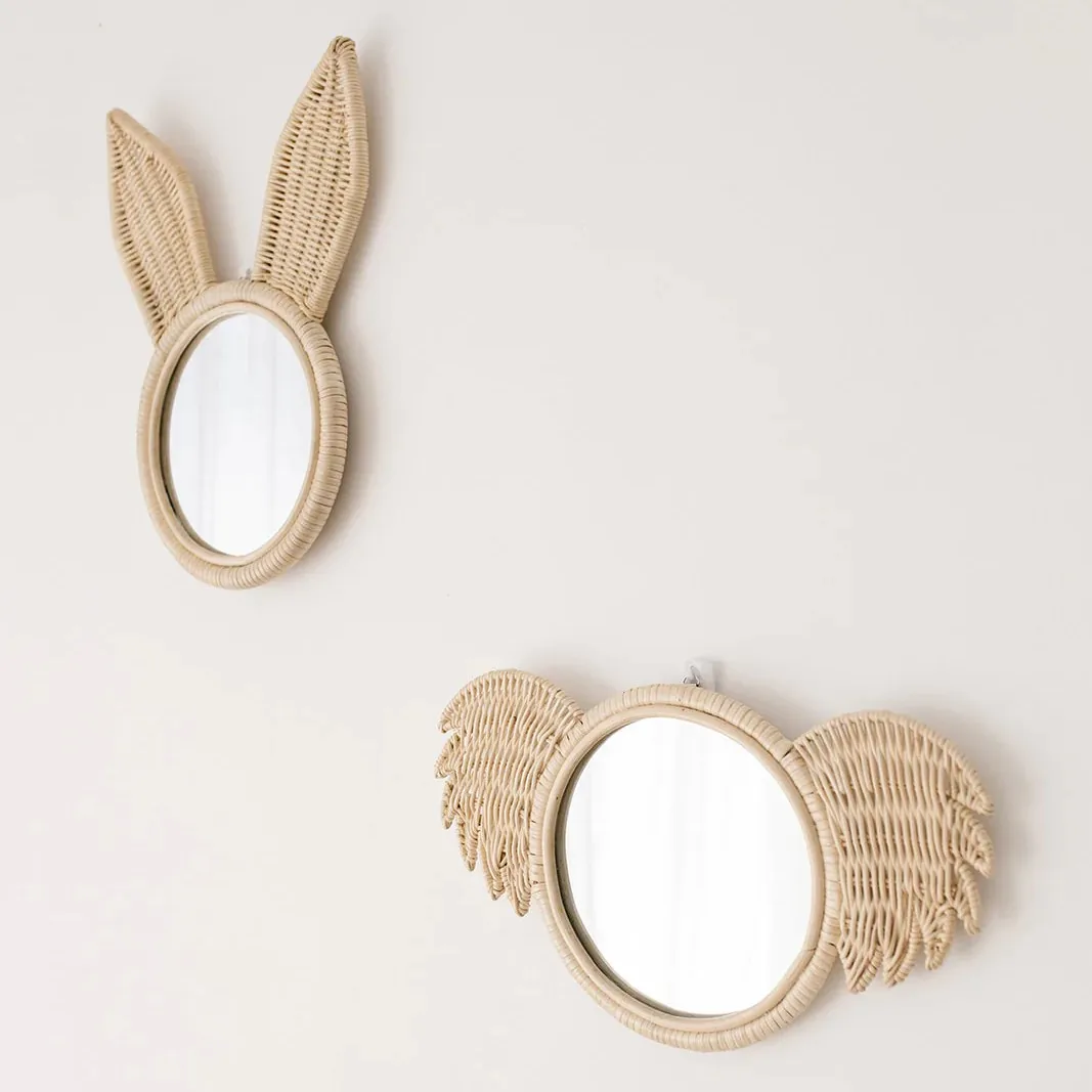 Koala Rattan Mirror Kid Wall Mirror Decorative Rattan Furniture Kids