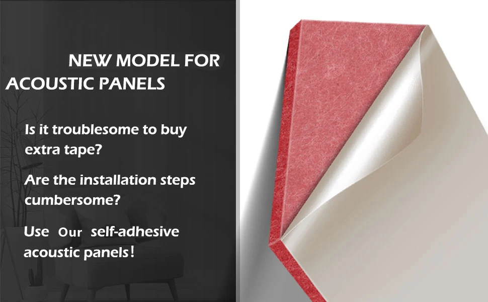 Self-Adhesive 30*30cm Red Hexagon Acoustic Panels Soundproof Wall Office Ceiling & Door for Living Room for Home Office Use supplier