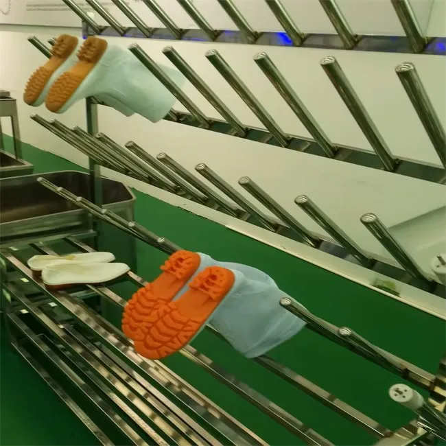 Professional boot drying system suitable for hygiene management in slaughterhouses and drying of workers' footwear