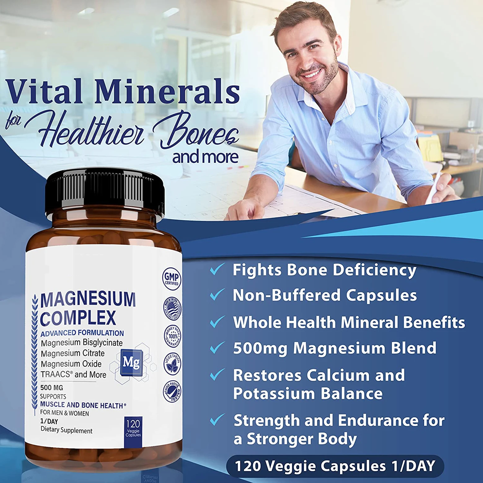 Organic Herbal Complex Max Absorption Supplement Magnesium Citrate