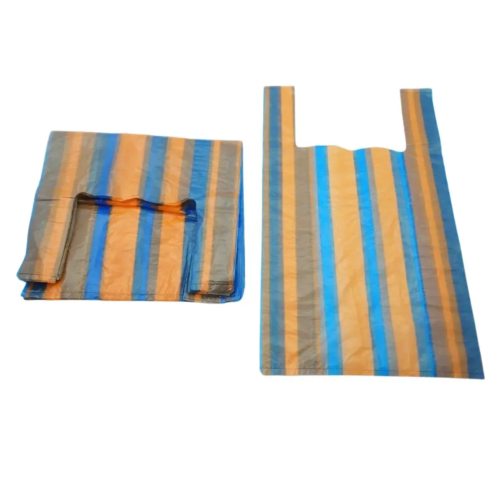 Manufacturer Wholesale Multiuse LDPE HDPE Striped T-shirt Bag Shopping Grocery T-Shirt Bags Plastic Bags With Customized Printed