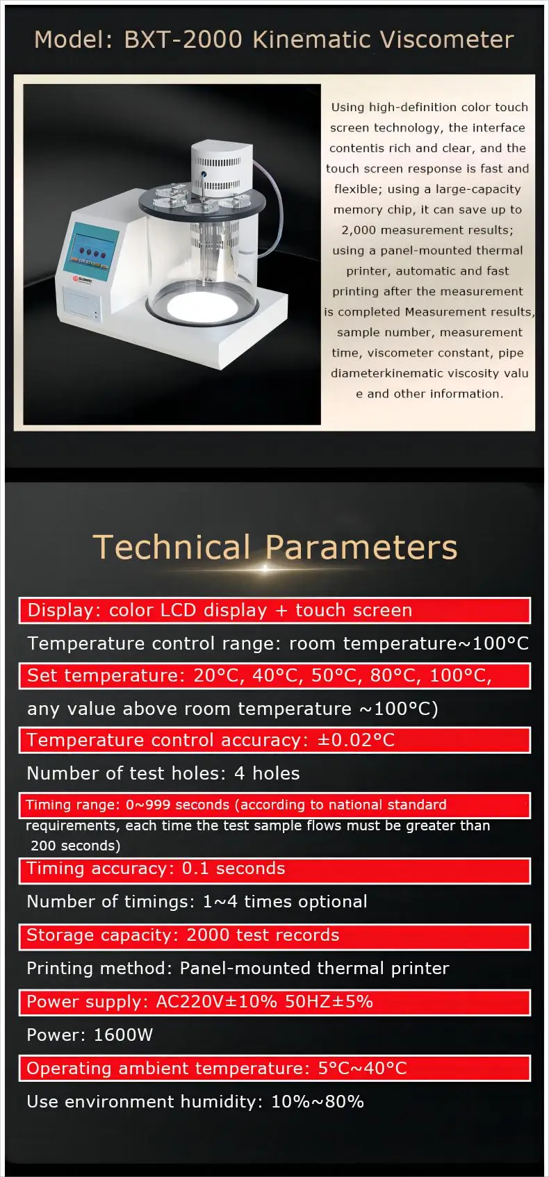 Engine Oil Kinematic Viscosity Tester Lubricating Oil Asphalt Petroleum