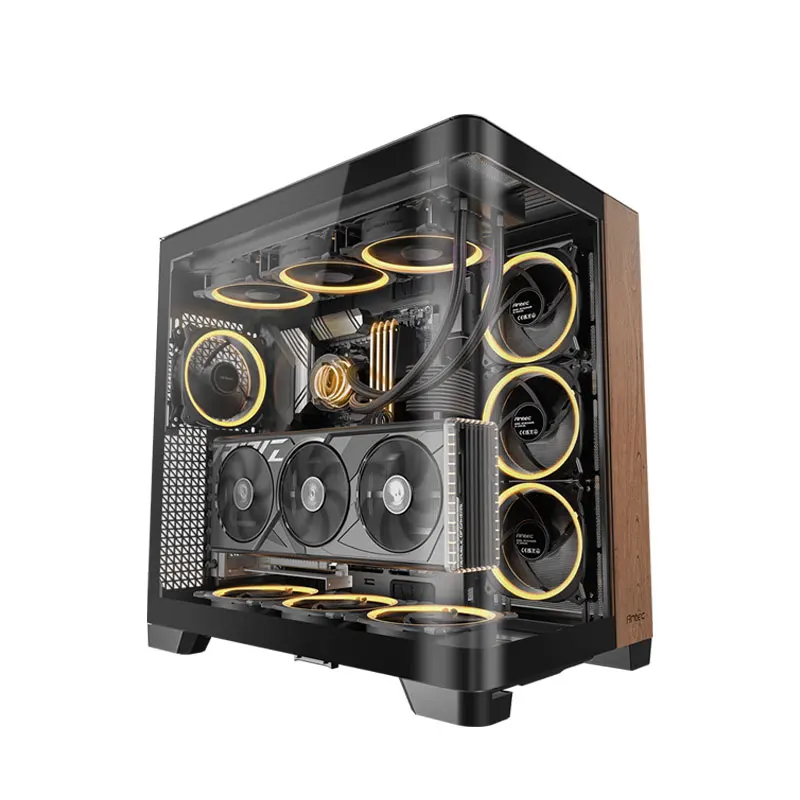 Antec C8 Curve Wood Vertical Gaming Case With Tempered Glass