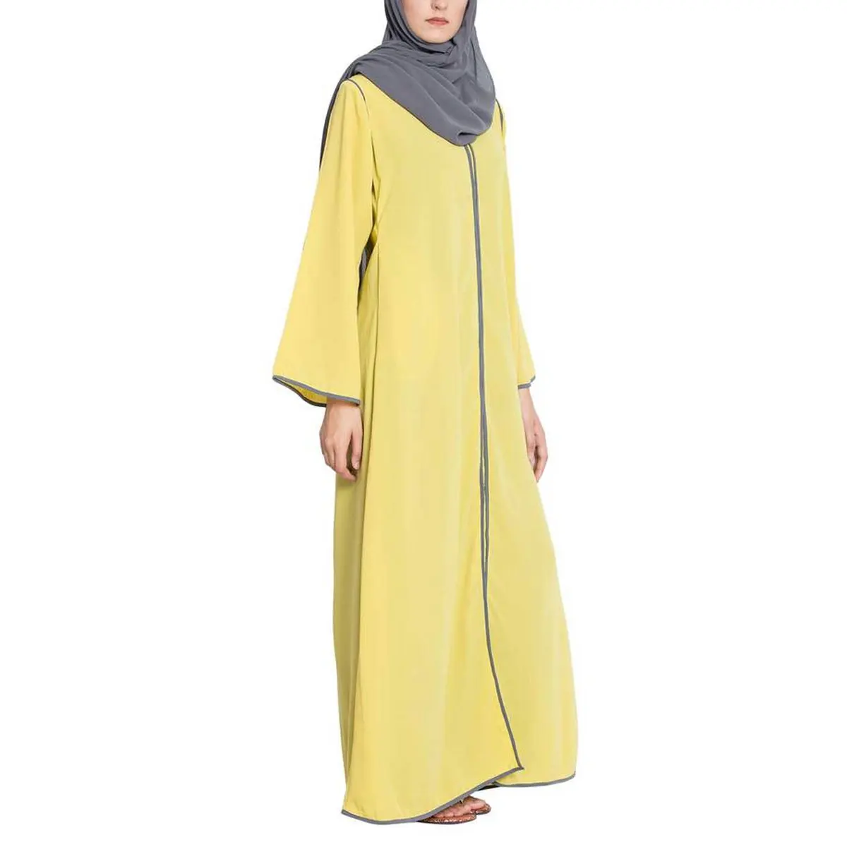 Latest Design Islamic Robe Winter Muslim Abaya Coats Elegant Arab Clothes Dubai Kimono Abaya Women Casual Open Abaya