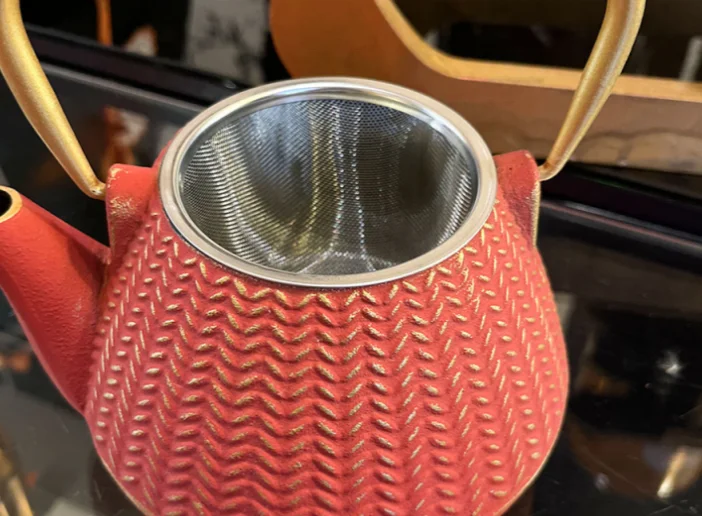 1000ml Red Cast Iron Tea Kettle Japanese Tetsubin Enamel Teapot With