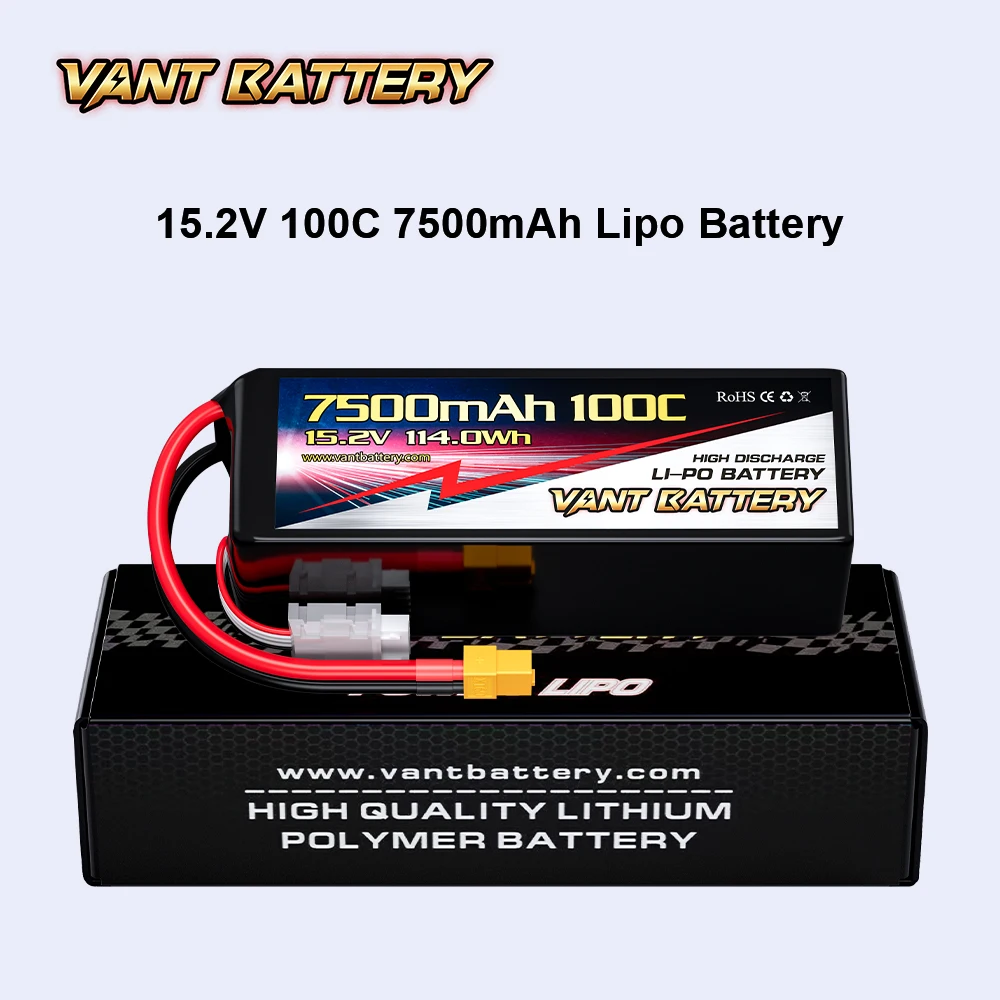 thumbnail image 2 of Gens Ace 7500mAh 130C 4S 15.2V HV LiPo Hardcase Battery - Deans Plug For 1/8 RC Buggy 2 of 6