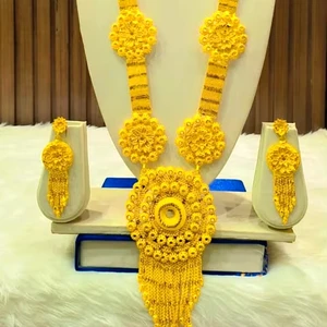 24K Gold Plated Dubai Fashion Jewelry Necklace Set Earrings Bangles Combs Brooches Copper Material for Turkey